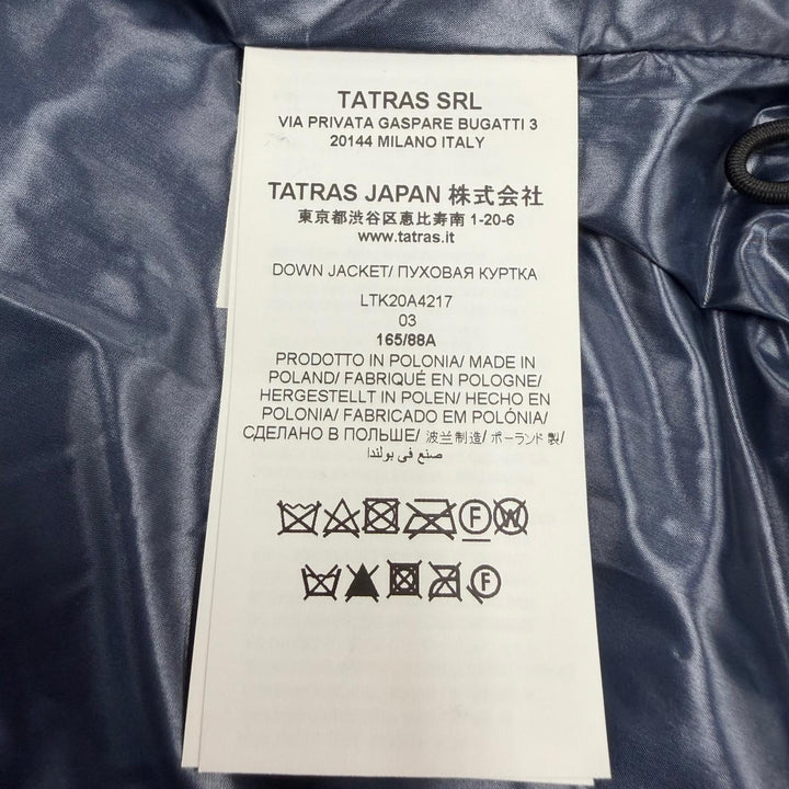 美品☆TATRAS タトラス LTK20A4217 LENA レナ フード付 ロゴ ZIP UP ダウンジャケット ネイビー 03 正規品 レディース