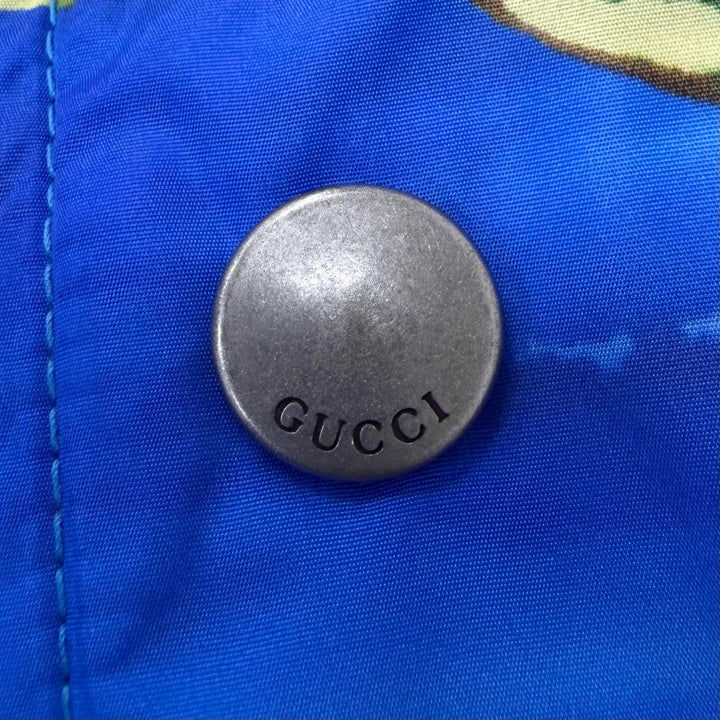 極美品□GUCCI グッチ 22AW 694137 スーベニアフロムロサンゼルス プリントナイロンジャケット ブルゾン ブルー 46 イタリア製 正規品