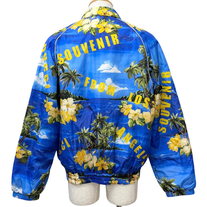 極美品□GUCCI グッチ 22AW 694137 スーベニアフロムロサンゼルス プリントナイロンジャケット ブルゾン ブルー 46 イタリア製 正規品