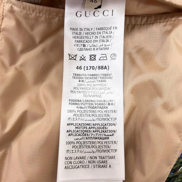 極美品□GUCCI グッチ 22AW 694137 スーベニアフロムロサンゼルス プリントナイロンジャケット ブルゾン ブルー 46 イタリア製 正規品