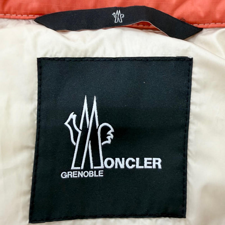 美品□MONCLER GRENOBLE モンクレール グルノーブル 2023年製 LAVACHEY ポケッタブル ロゴワッペン ダウンジャケット オレンジ 3 正規品