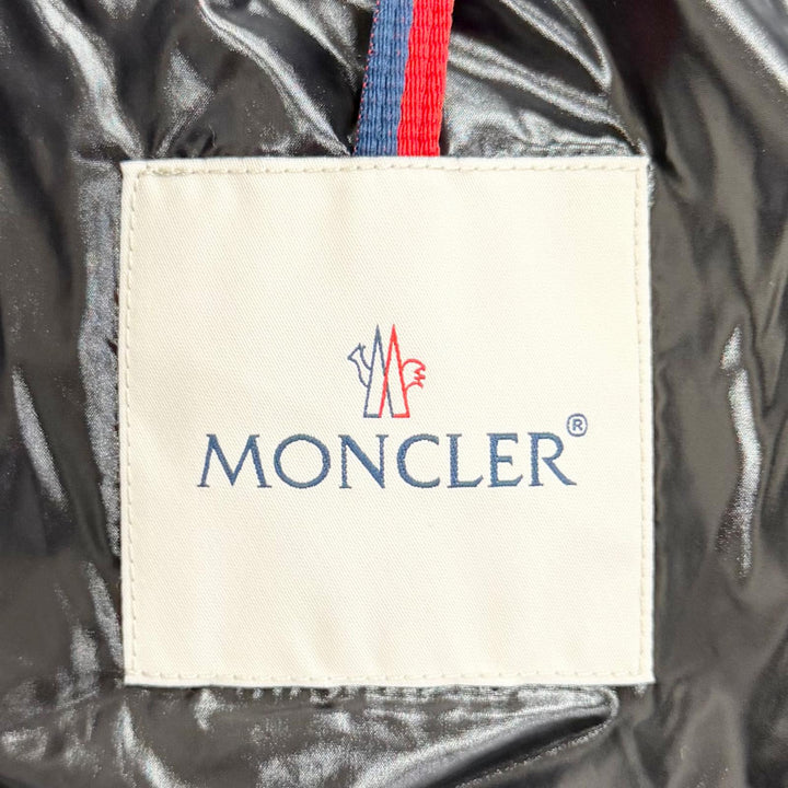 極美品△MONCLER モンクレール 22-23AW MAIRE マイール ロゴワッペン 総柄 フード付き ジップアップ ダウンジャケット ブラック 1 正規品