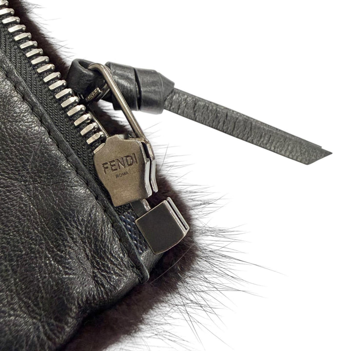 未使用品△FENDI フェンディ 2018年製 FNE20G A3G5 F13PQ FFロゴ ハートモチーフ ミンクファー ジップジャケット ブルゾン 黒 38 正規品
