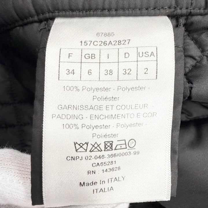 極美品△Christian Dior クリスチャンディオール 157C26A2827 マクロカナージュ ノーカラー キルティング ジャケット ブラック 38 正規品
