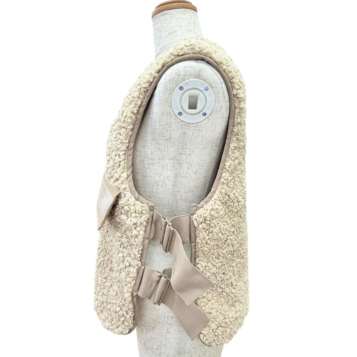 極美品△Christian Dior クリスチャンディオール 217G04A2827 マクロカナージュ ボア リバーシブルベスト ベージュ XS イタリア製 正規品