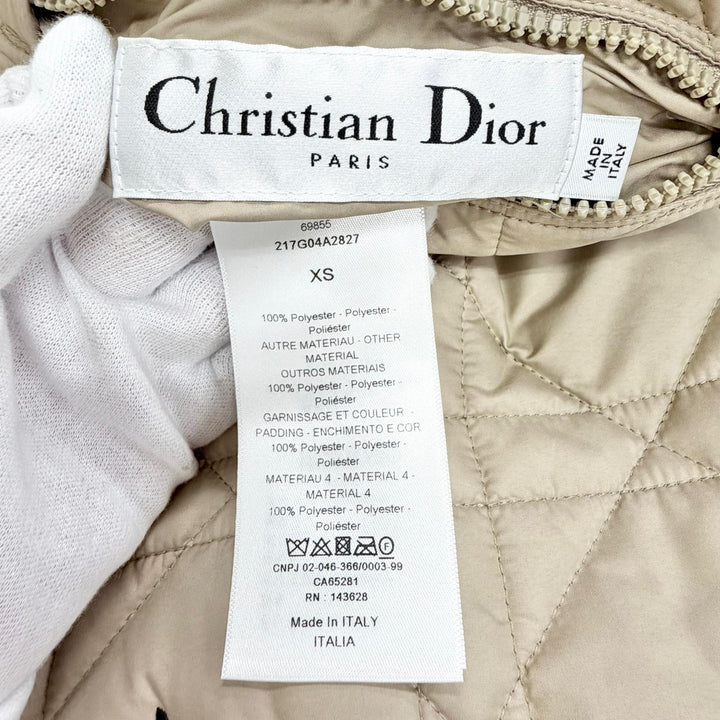 極美品△Christian Dior クリスチャンディオール 217G04A2827 マクロカナージュ ボア リバーシブルベスト ベージュ XS イタリア製 正規品