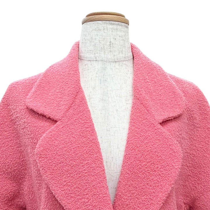極美品△GUCCI グッチ 619267 ZAD82 ウール インターロッキングGボタン ショート ジャケット ピンク 36 イタリア製 正規品 レディース