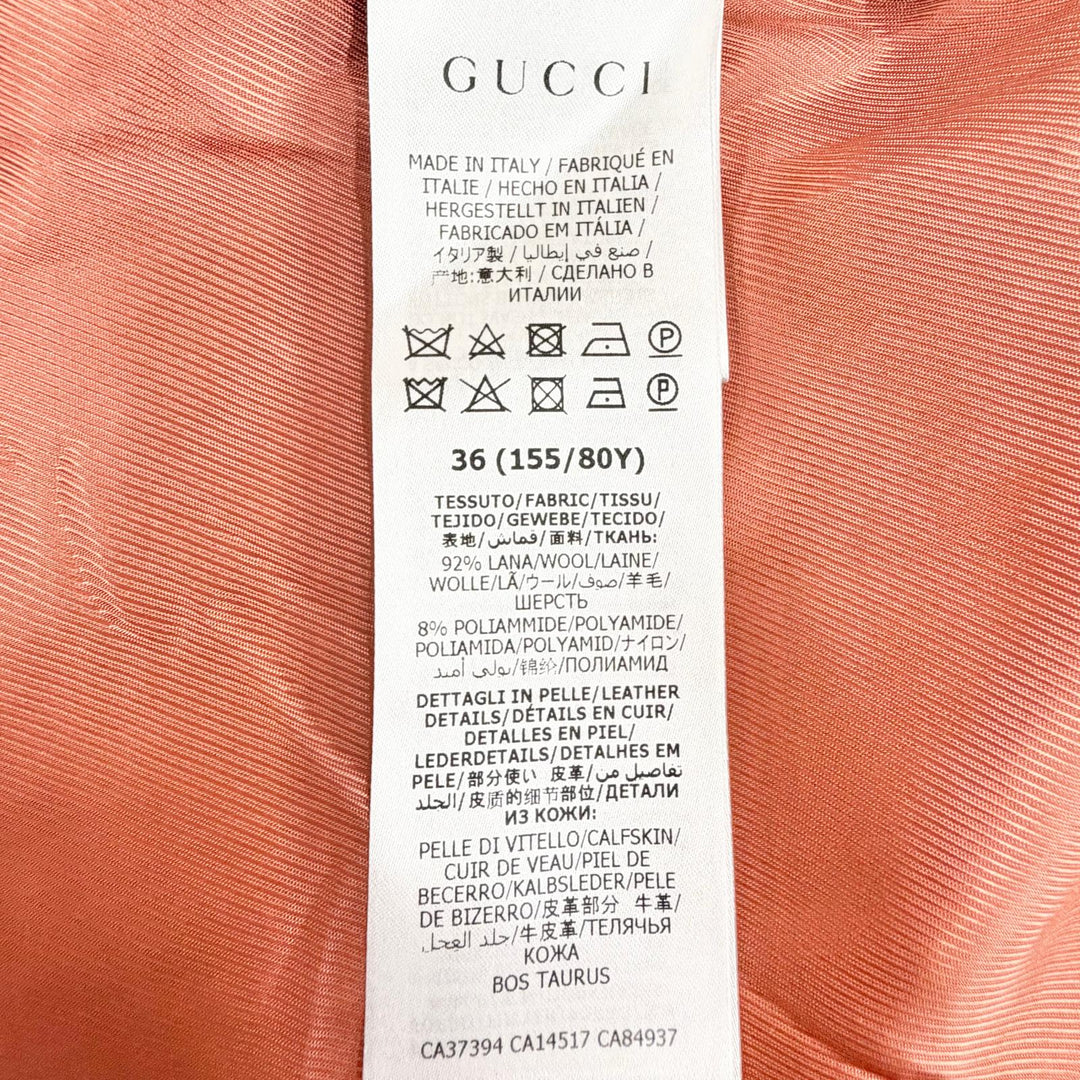 極美品△GUCCI グッチ 619267 ZAD82 ウール インターロッキングGボタン ショート ジャケット ピンク 36 イタリア製 正規品 レディース