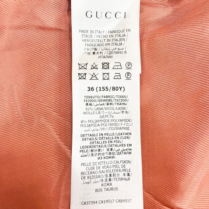 極美品△GUCCI グッチ 619267 ZAD82 ウール インターロッキングGボタン ショート ジャケット ピンク 36 イタリア製 正規品 レディース