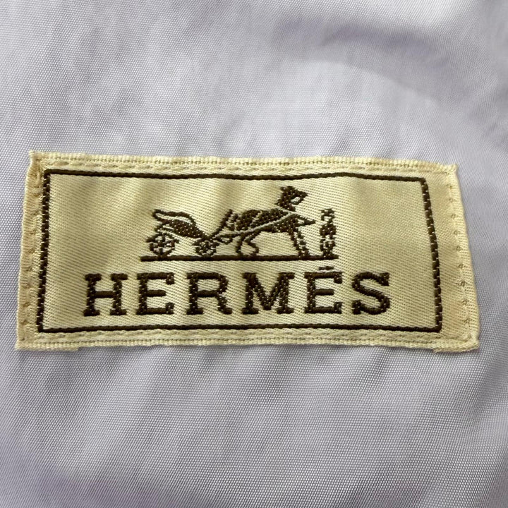 極美品□HERMES エルメス 23SS セリエボタン クルードセル フーデッド ナイロンコート ライトパープル 46 イタリア製 正規品 メンズ