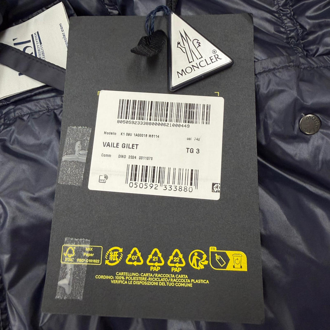 未使用品▼モンクレールジーニアス 7 フラグメント ヒロシフジワラ 2024年製 VAILE GILET ロゴワッペン付き ダウンベスト 3 正規品