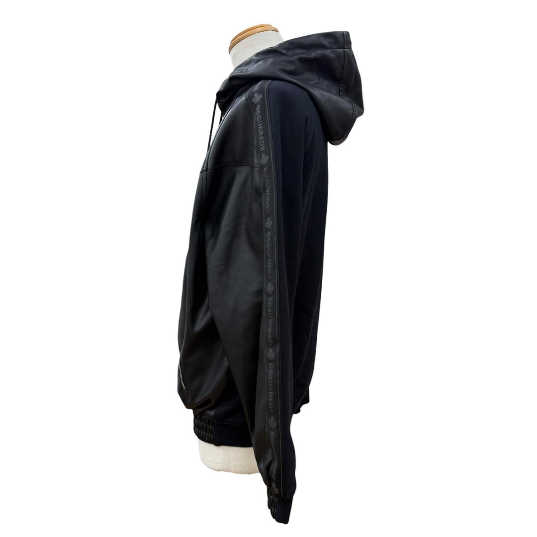 極美品▼DSQUARED2 ディースクエアード 24SS S74AM1459 Hybrid Swag Track Suit WZIPUP パーカー ジャケット ブラック 46 正規品 メンズ