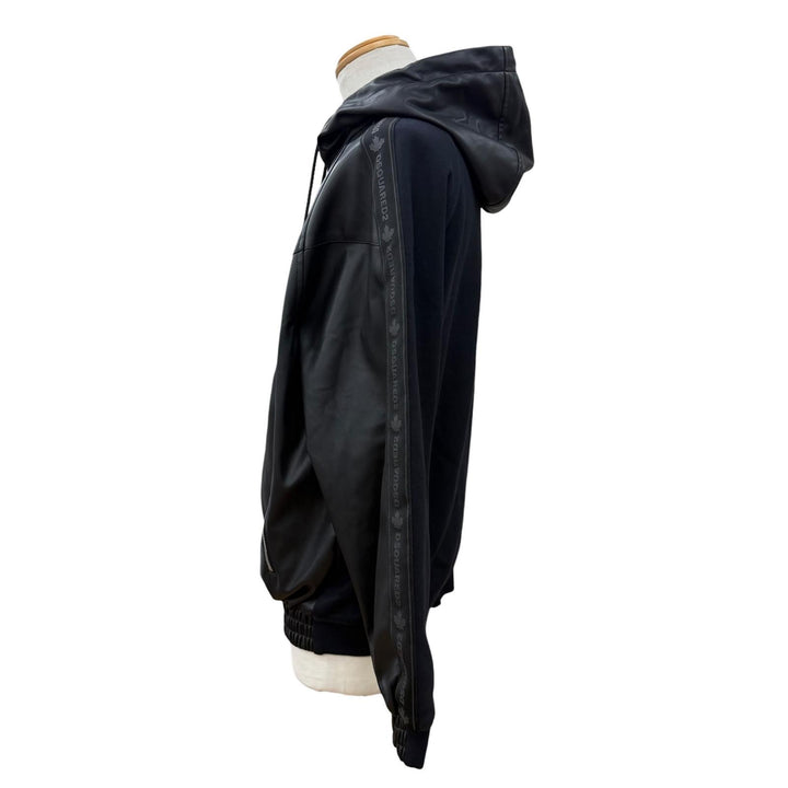 極美品▼DSQUARED2 ディースクエアード 24SS S74AM1459 Hybrid Swag Track Suit WZIPUP パーカー ジャケット ブラック 46 正規品 メンズ