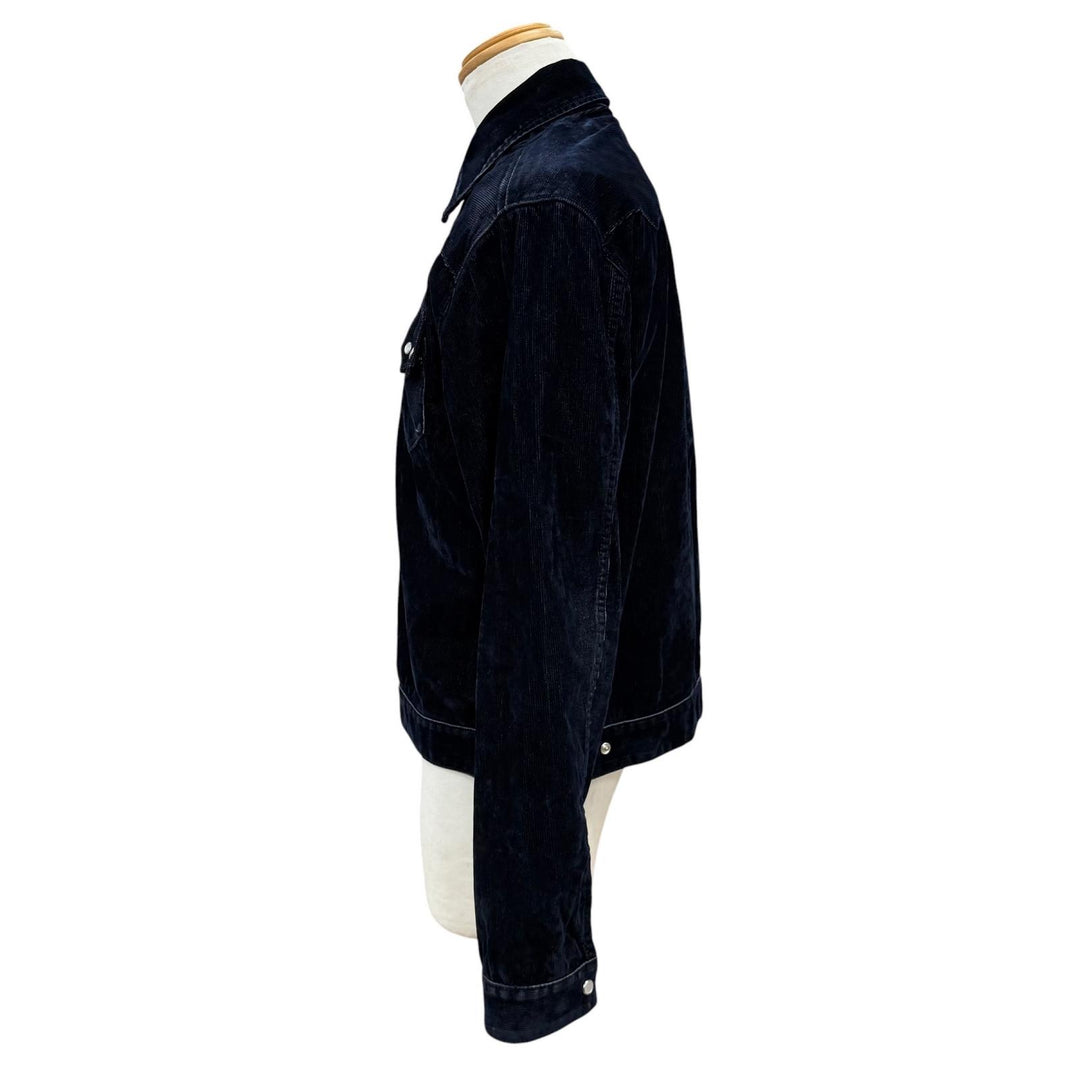 極美品▼DSQUARED2 ディースクエアード 25AW S74DM0938 Flocked Cord Jean Jacket コーデュロイ ジャケット ブラック 44 正規品 メンズ