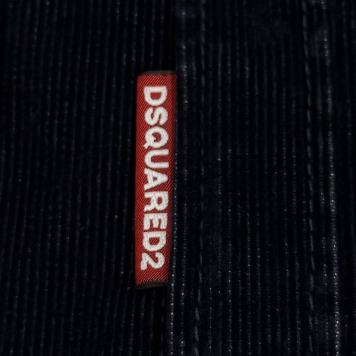 極美品▼DSQUARED2 ディースクエアード 25AW S74DM0938 Flocked Cord Jean Jacket コーデュロイ ジャケット ブラック 44 正規品 メンズ