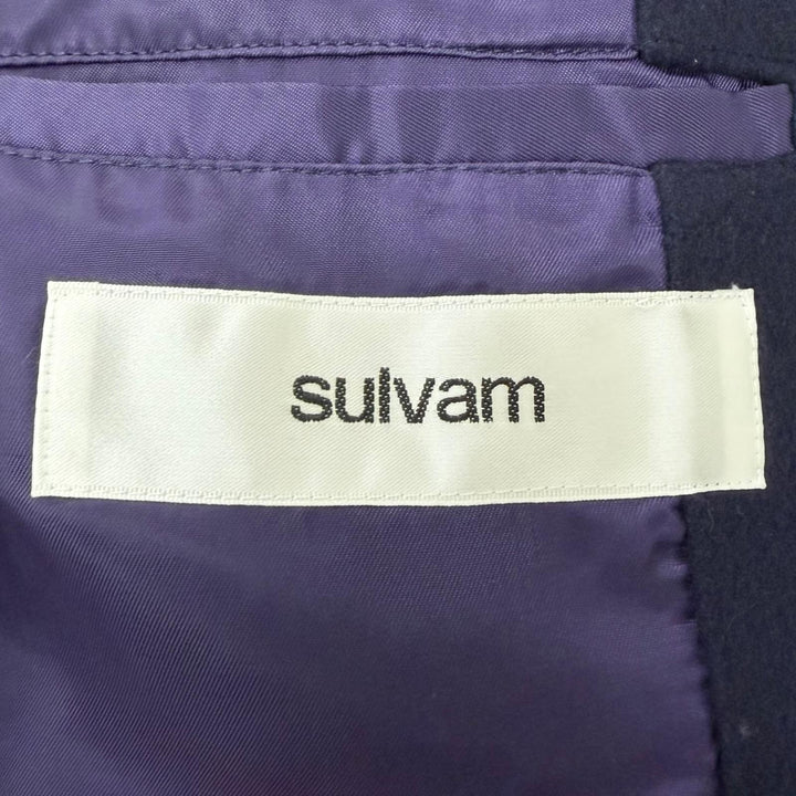美品□sulvam サルバム OVER BLOUSON JACKET ウール80％ オーバーサイズ ブルゾンジャケット ダークネイビー パープル M 日本製 正規品