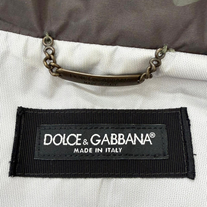 美品□DOLCE&amp;GABBANA ドルチェ＆ガッバーナ G9VE1T 黒タグ カモフラージュ柄 マウンテンパーカー カーキ 50 イタリア製 正規品 メンズ