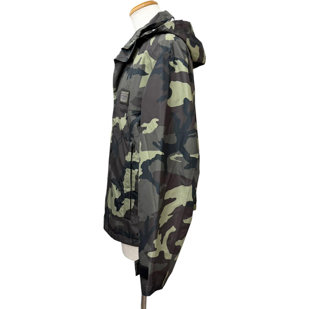 美品□DOLCE&amp;GABBANA ドルチェ＆ガッバーナ G9VE1T 黒タグ カモフラージュ柄 マウンテンパーカー カーキ 50 イタリア製 正規品 メンズ