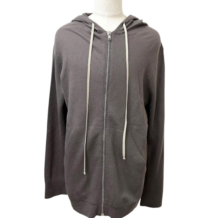 美品□Rick Owens リックオウエンス 22AW RU02B2614-WSB カシミヤ100％ ZIPUP ニットフーディー パーカー ブラウン XXL イタリア製
