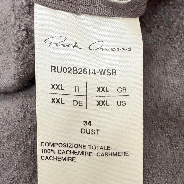 美品□Rick Owens リックオウエンス 22AW RU02B2614-WSB カシミヤ100％ ZIPUP ニットフーディー パーカー ブラウン XXL イタリア製