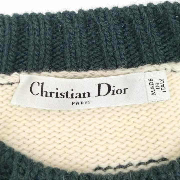 美品△Christian Dior クリスチャンディオール 854S19AM019 ウール カシミヤ JADIOR8 NON NON NON ET NON ニット セーター 38 正規品