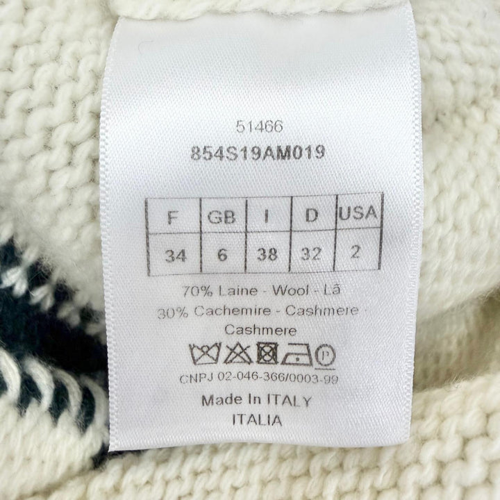 美品△Christian Dior クリスチャンディオール 854S19AM019 ウール カシミヤ JADIOR8 NON NON NON ET NON ニット セーター 38 正規品