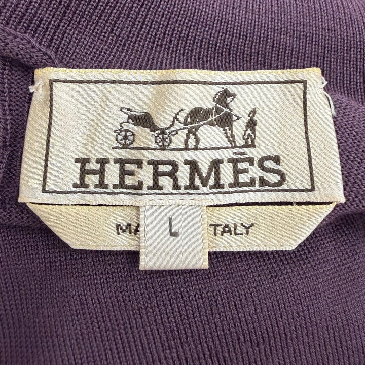 極美品▼HERMES エルメス フラグモン エケストル アンテグラル ウール100% タートルネック ニット ボルドー(パープル) L 正規品 メンズ