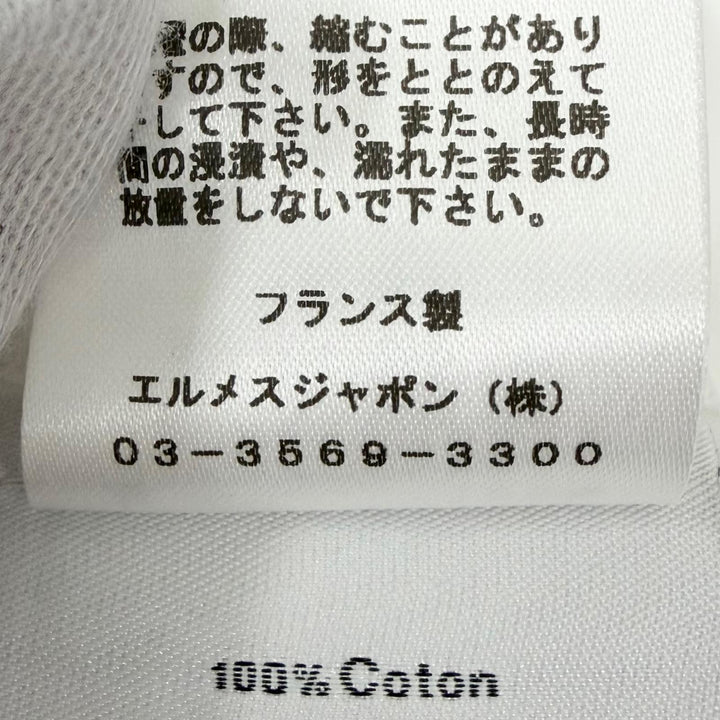 極美品□HERMES エルメス 24SS コットン シェーヌダンクル エンボス 総柄 セリエボタン 長袖シャツ ホワイト 40 フランス製 正規品