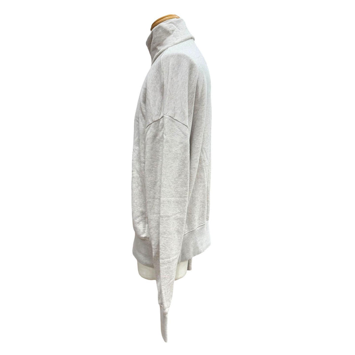 美品▼PRADA プラダ 25AW UJL39C コットン100% ロゴプリント ハーフジップ プルオーバー スウェット グレー XL 正規品 メンズ