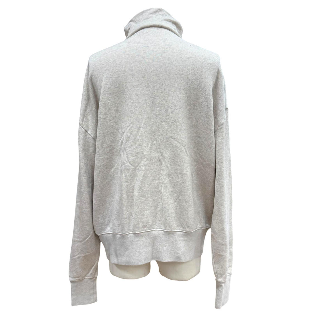 美品▼PRADA プラダ 25AW UJL39C コットン100% ロゴプリント ハーフジップ プルオーバー スウェット グレー XL 正規品 メンズ