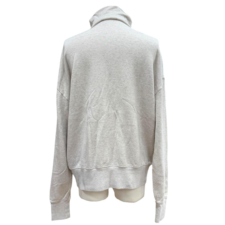 美品▼PRADA プラダ 25AW UJL39C コットン100% ロゴプリント ハーフジップ プルオーバー スウェット グレー XL 正規品 メンズ