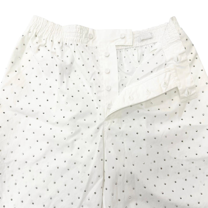 極美品□PRADA プラダ SPH189 S221 1LZC スタッズ トライアングルロゴ ストレッチ ショートパンツ ホワイト S イタリア製 正規品 メンズ