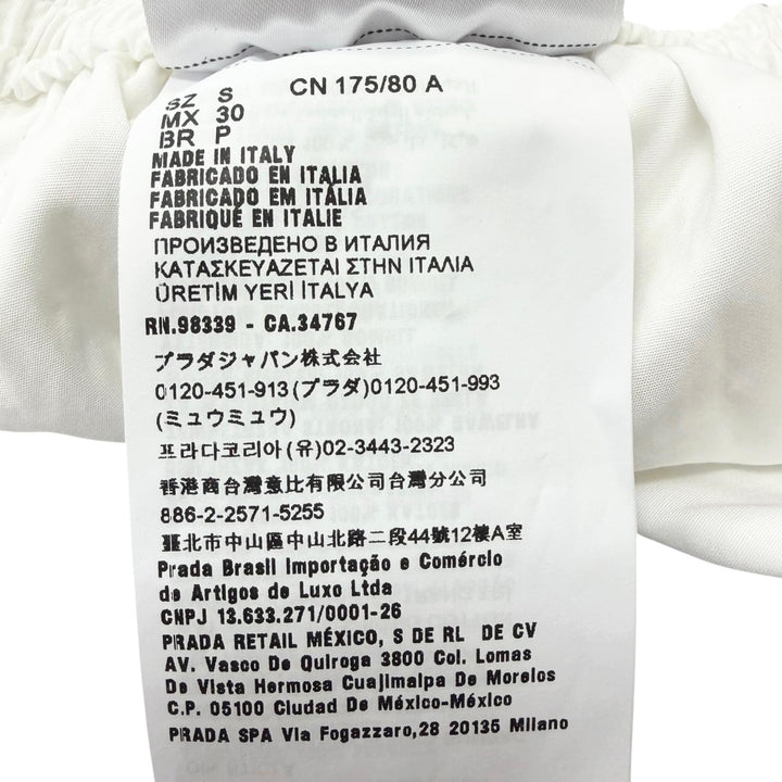 極美品□PRADA プラダ SPH189 S221 1LZC スタッズ トライアングルロゴ ストレッチ ショートパンツ ホワイト S イタリア製 正規品 メンズ