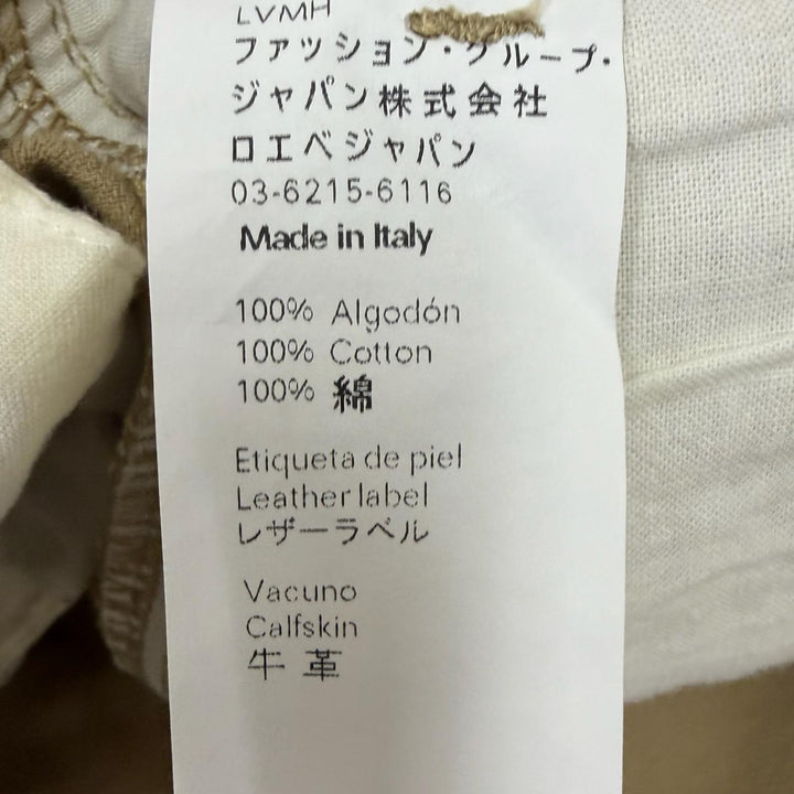 【ドンドン見直し】美品□LOEWE ロエベ H2182870IB アンクル丈 レザーパッチ フィッシャーマンパンツ チノパンツ 44 イタリア製 正規品