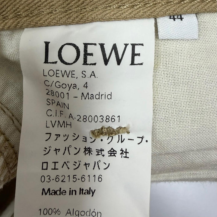 【ドンドン見直し】美品□LOEWE ロエベ H2182870IB アンクル丈 レザーパッチ フィッシャーマンパンツ チノパンツ 44 イタリア製 正規品