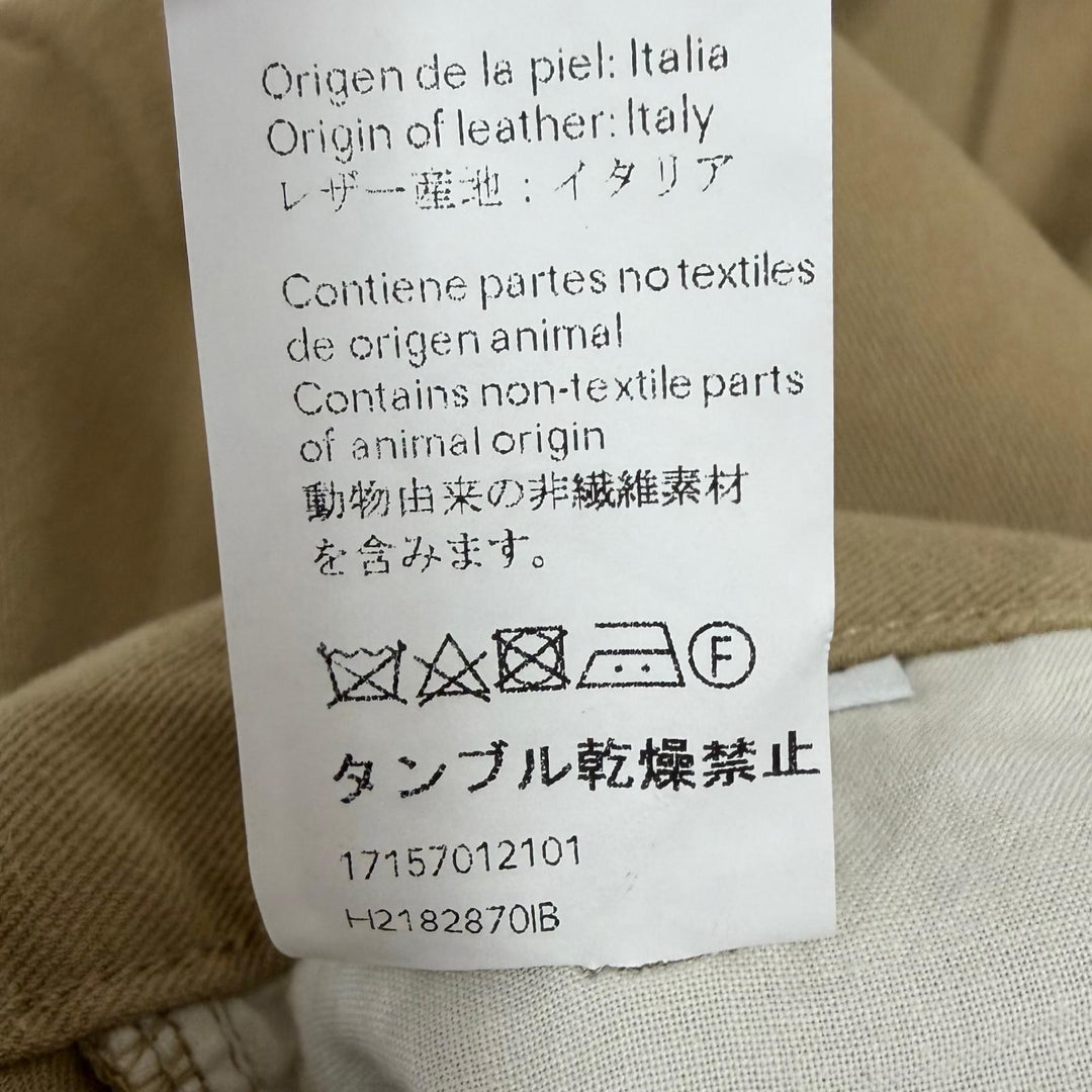 【ドンドン見直し】美品□LOEWE ロエベ H2182870IB アンクル丈 レザーパッチ フィッシャーマンパンツ チノパンツ 44 イタリア製 正規品