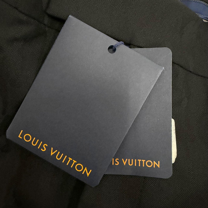 未使用品□LOUIS VUITTON NBA ルイヴィトン NBA ウール 総柄 シングル トラウザーズパンツ スラックス ブラック 42 イタリア製 正規品