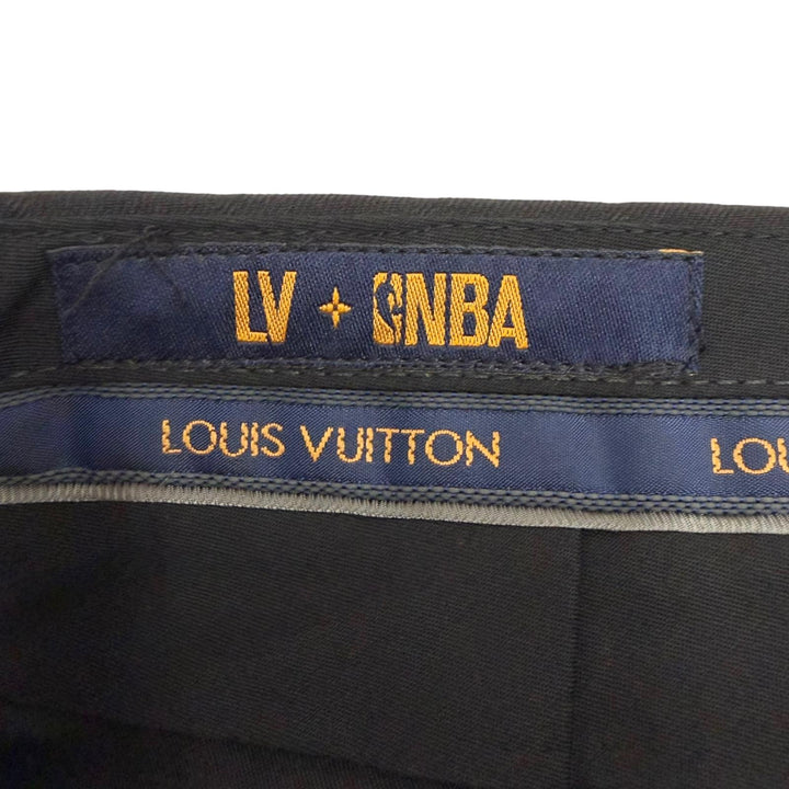 未使用品□LOUIS VUITTON NBA ルイヴィトン NBA ウール 総柄 シングル トラウザーズパンツ スラックス ブラック 42 イタリア製 正規品