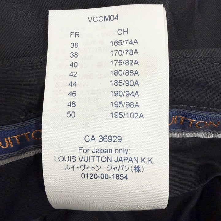 未使用品□LOUIS VUITTON NBA ルイヴィトン NBA ウール 総柄 シングル トラウザーズパンツ スラックス ブラック 42 イタリア製 正規品