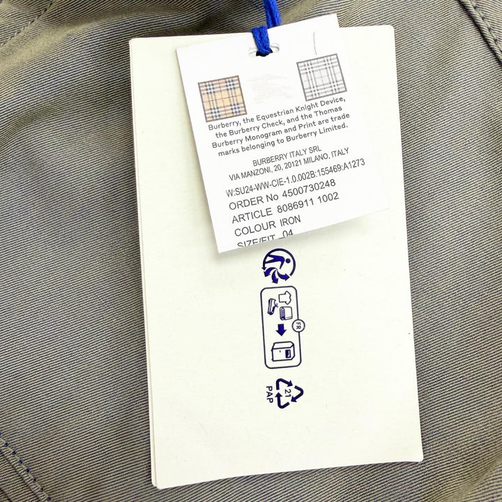 未使用品△BURBERRY バーバリー 8086911 コットン リネン ベルト付き ハイネック ノースリーブ ワンピース 玉虫色 36 正規品 レディース