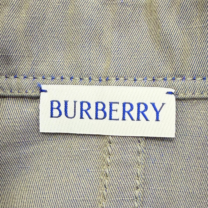 未使用品△BURBERRY バーバリー 8086911 コットン リネン ベルト付き ハイネック ノースリーブ ワンピース 玉虫色 36 正規品 レディース