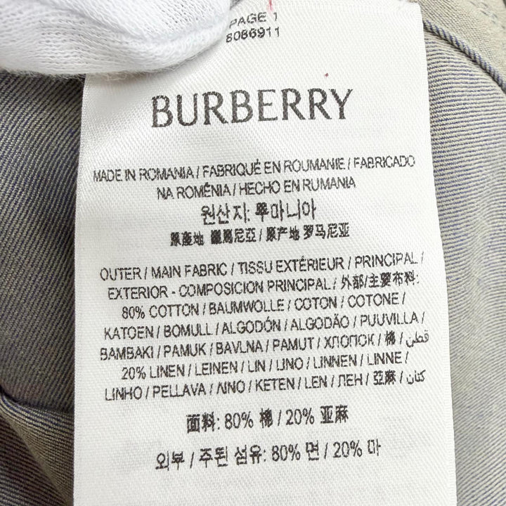 未使用品△BURBERRY バーバリー 8086911 コットン リネン ベルト付き ハイネック ノースリーブ ワンピース 玉虫色 36 正規品 レディース