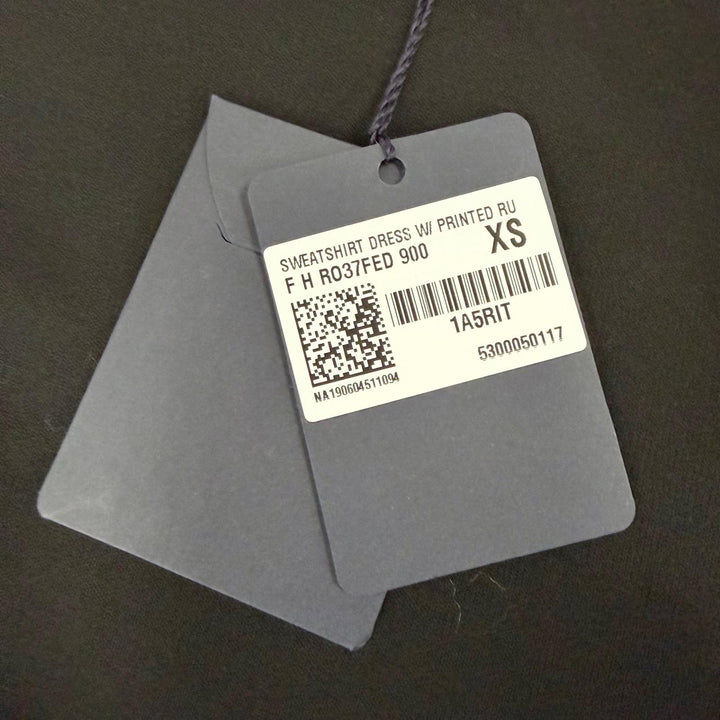 未使用△LOUIS VUITTON ルイヴィトン フラワープリント ラッフルスウェットシャツドレス 長袖 ワンピース ブラック XS イタリア製 正規品