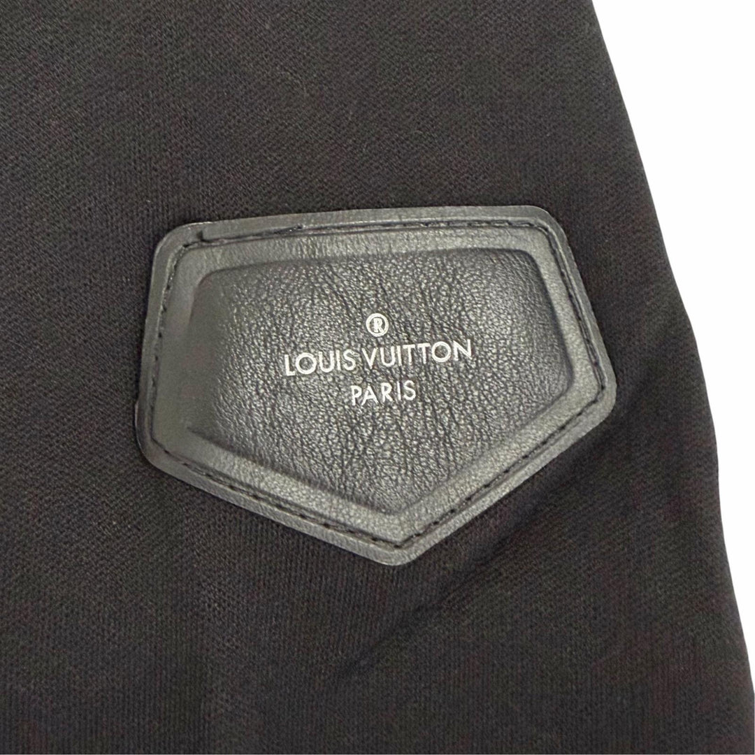 未使用△LOUIS VUITTON ルイヴィトン フラワープリント ラッフルスウェットシャツドレス 長袖 ワンピース ブラック XS イタリア製 正規品