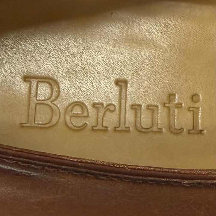 美品□Berluti ベルルッティ アレッサンドロ パティーヌレザー プレーントゥ オックスフォードシューズ ドレスシューズ ブラウン 7