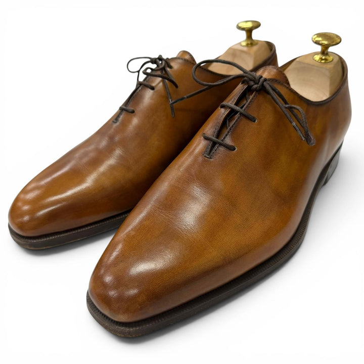 美品□Berluti ベルルッティ アレッサンドロ パティーヌレザー プレーントゥ オックスフォードシューズ ドレスシューズ ブラウン 7