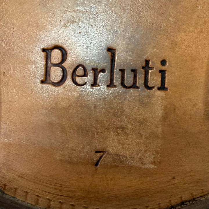 美品□Berluti ベルルッティ アレッサンドロ パティーヌレザー プレーントゥ オックスフォードシューズ ドレスシューズ ブラウン 7