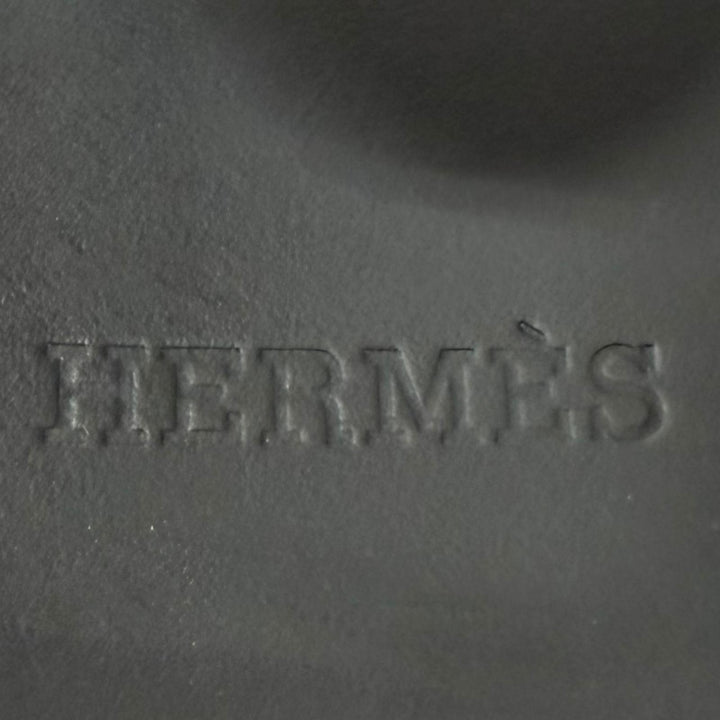 美品□HERMES エルメス RG231219Z ギーク レザー メッシュ アンクルストラップサンダル ブラック 37 イタリア製 レディース 保存袋付き