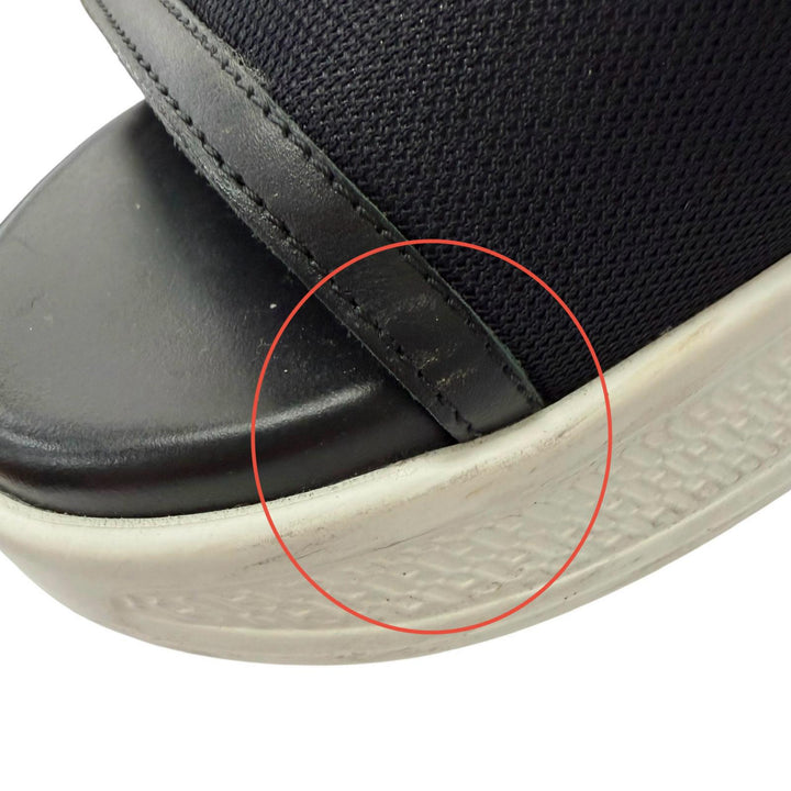 美品□HERMES エルメス RG231219Z ギーク レザー メッシュ アンクルストラップサンダル ブラック 37 イタリア製 レディース 保存袋付き