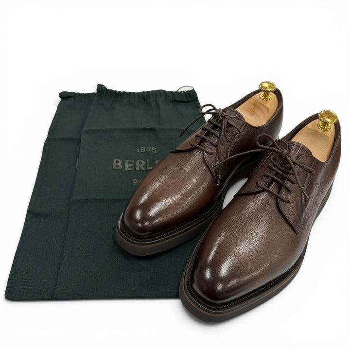 未使用品▼BERLUTI ベルルッティ アレッシオ ダービー ヴェネチアソフトカーフ カリグラフィ プレーントゥ レザーシューズ ブラウン 7